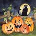 The Holiday Aisle® Haunting Halloween Night I No Border by Kathleen Parr McKenna - Wrapped Canvas Painting Canvas in White | 36" H x 36" W | Wayfair