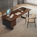 Hokku Designs Vivie 4 Piece Solid Wood Rectangle Desk & Chair Set Office Set w/ Chair Wood in Brown/Green | 29.53 H x 70.87 W x 31.5 D in | Wayfair