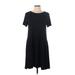 Old Navy Casual Dress - A-Line Crew Neck Short sleeves: Black Print Dresses - Women's Size Large