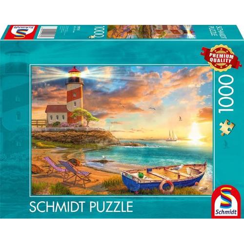 Schmidt 59765 - Sonnenuntergang in der Leuchtturm-Bucht, Puzzle, 1000 Teile - Schmidt Spiele