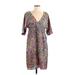 Lilly Pulitzer Casual Dress - Wrap: Purple Floral Motif Dresses - Women's Size X-Small