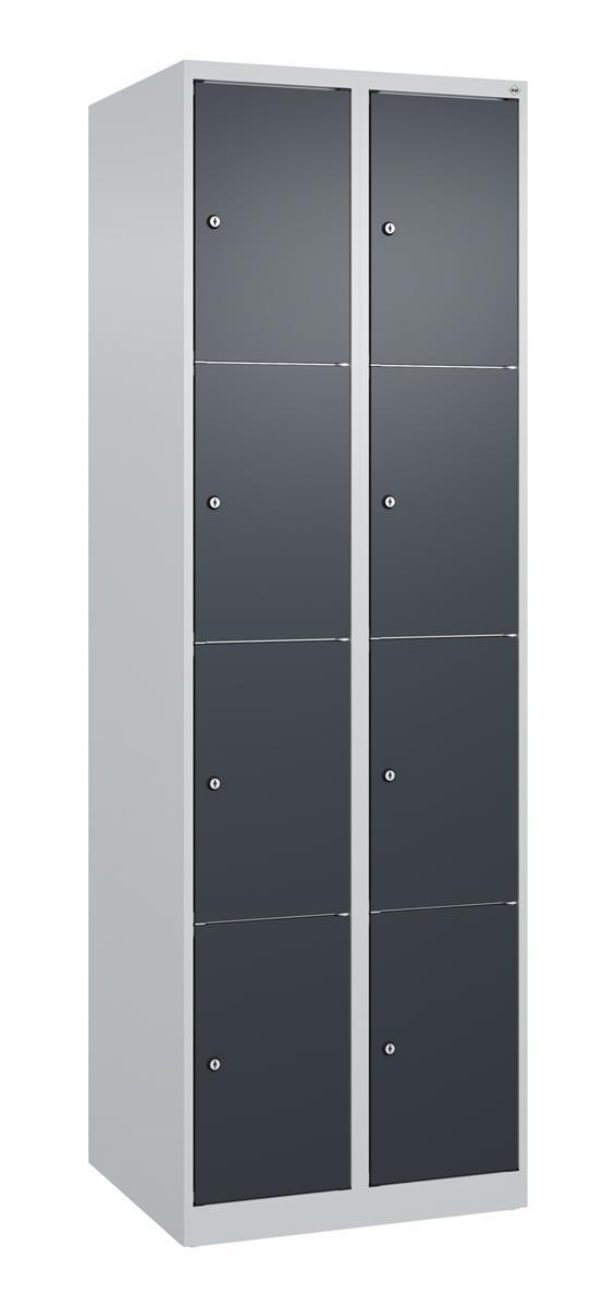 C+P Schließfachschrank Classic PLUS, 2 Abteile, 1850x600x500mm, 7035/7016 Image
