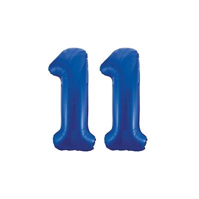XL Folienballon blau Zahl 11