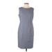 Sandra Darren Casual Dress - Sheath Crew Neck Sleeveless: Gray Dresses - Women's Size 12