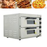 EQCOTWEA Double-decker Electric Oven Commercial Pizza Bread Oven Stainless Steel 3KW