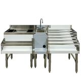 72 ins Commercial Stainless Steel Combination Cocktail Station NSF