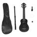 1 Set Ukulele Beginner Set Ukelele Bundle Bag Strap String Tuner Pick Educational Learning Toys Ukulele for Beginner Birthday Gift Black