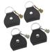 4 pcs Guitar Pick Holder Keychain Leather Guitar Pick Storage Case Pendant Keychain