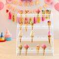 24 Hole Clear Acrylic Ice Cream Cone Display Rack Wedding Party Serving Holder