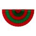 Christmas Cotton Flag Bunting by Old Glory Bunting. 1 1/2 x 3 Fully Sewn Red & Green 5 Stripe Xmas Fan Flag Bunting Banner. Pleated Fans Made in The USA! Free Shipping Available!