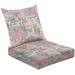 2-Piece Deep Seating Cushion Set paisley allover pestal colour geometric abstract pattern Outdoor Chair Solid Rectangle Patio Cushion Set