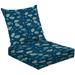 2-Piece Deep Seating Cushion Set Retro Seamless Patterns Allover Patterns Outdoor Chair Solid Rectangle Patio Cushion Set