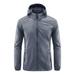 Outdoor Jacket Men Fall Jacket Windbreaker with Hooded Parkas Thin Padded Jacket Windproof Outdoor for Winter Coat Mens Hooded Rain Coat for Traveling Climbing Hiking Dark Gray&XXXXXL