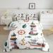 Lighthouse Comforter Set Nautical Themed Twin Bedding Set for Boys Kids Child Girls Vintage Boat Anchor Quilt Retro Steering Wheel Duvet Insert Ocean Sailboat Steamship Room Decor