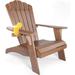 Modern Muse Polystyrene Adirondack Chair - Brown | Durable Outdoor Seating with Cup Holder | Weatherproof Low Maintenance and Stylish Design