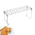 Chicken Leg Rack for Grill 14 Slots Stainless Steel Chicken Wing Rack for Smoker Silver