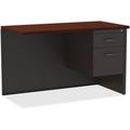 Lorell Mahogany Laminate/Charcoal Modular Desk Series Pedestal Desk - 2-Drawer 48 x 24 1.1 Top - 2 x Box Drawer(s) File Drawer(s) - Single Pedestal on Right Side - Material: Steel - Finish: Maho