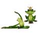 2 Pcs The Crown Frog Statue Lawn Ornament Garden Animal Sculpture Resin Miniature