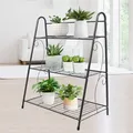 Wrought Iron 3 Tier Storage Shelf Plant Stand Flower Pot Rack Holder Organizer