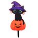 Set of 3 Theme from Halloween Outdoor Sign Decorative Garden Inserts Cat Yard Stake Decorations Lawn Acrylic