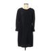 Tory Burch Casual Dress - Shift Crew Neck 3/4 sleeves: Black Solid Dresses - Women's Size 8
