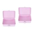 2 Pcs Key Organizer Box Rounded Storage Container Tin White Drawers Pull Out Desktop Pink Iron