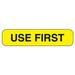 Pre-Printed Label Indeed Advisory Label Yellow Paper Use First Black Quality Control Label 3/8 X 1-5/8 Inch (PK/1000)