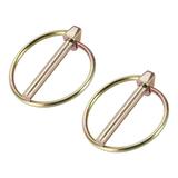 2Pack 7/32 x 1-1/4 Linch Pin with Ring Trailer Pins Assortment Kit for Boat Kayak Trailer Tractor Trolley Gold