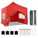 Aoodor 10 x 10 FT. Commercial Instant Pop Up Canopy Tentwith Church Windows Sidewalls 3 Adjustable Heights with Wheeled Bag