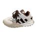 CAICJ98 Girls Sneakers Kids Sneakers Boys Girls Winter Lightweight Breathable Running Shoes Fashion Outdoor Shoes Warm Youth Girls Tennis Shoes Brown