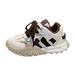 CAICJ98 Sneakers for Girls Kids Sneakers Boys Girls Winter Lightweight Breathable Running Shoes Fashion Outdoor Shoes Warm Youth Girls Tennis Shoes Brown