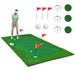 Costway 10 x 5 FT Golf Putting Green Professional Golf Training Mat with 2 Golf Balls