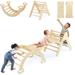 OLAKIDS Climbing Triangle Set 5 in 1 Kids Wooden Montessori Climber Toy with Ramp Ladder Arch Slide for Gym Playground Indoor Climb Activity Jungle Play Structure for Toddlers 1-3