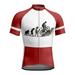 Cuoff Men s Short Sleeve Cycling Jersey 3D Printed Stretch Tight Top Red M