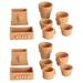 14 Pcs Mini Simulation Flower Pot Tiny House Toys Miniature Plant Pots Dollhouse Pottery Planter Resin Flowerpots Child