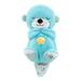 DJKDJL Breathing Otter Baby Toys for Newborn Baby Sound Machine Soothing Otter Plush Baby Toy with Sensory Details Music Lights & Rhythmic Breathing Motion Stuffed Animal Plush Toy Gifts for Kids