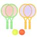 NUOLUX 2 Sets Small Size Childrens Tennis Racket Set Kindergarten Leisure Plastic Tennis Racket with 4pcs Tennis Balls for Boys Girls (Yellow + Green Ball for Random Color)