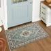Lahome Persian Floral Medallion Area Rug - 2x3 Distressed Small Entryway Rug Doormat Vintage Non-Slip Washable Low-Pile Carpet for Indoor Front Entrance Kitchen Laundry Bathroom Sky/Baby Bl