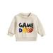 Toddler Boys Autumn Long Sleeve Letter Rugby Print Pullover Tops