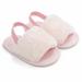 Baby Girls Plush Sandals Open Toe Fur Princess Flats Walking Shoes