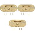 3 Pack Furniture Box Buckle Padlock Kitchen Cabinet Hinges Antique Brass Copper