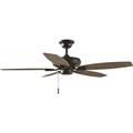 Hampton Bay 39918 North Pond 52 in. LED Outdoor Matte Black Ceiling Fan with Light