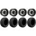 GTW Vortex 2 12 Golf Cart Wheels Black 23 X-Trail Tires Yamaha