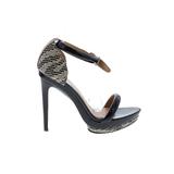 Mark + James by Badgley Mischka Heels: Slip-on Stiletto Cocktail Party Black Shoes - Women's Size 7 - Peep Toe