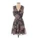 Sam Edelman Casual Dress - Wrap: Purple Floral Motif Dresses - New - Women's Size 0