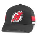 Men's American Needle Black New Jersey Devils HotFoot Stripes Trucker Adjustable Hat