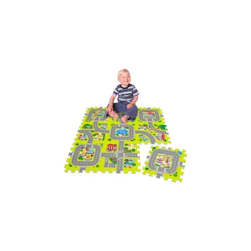 LittleTom 9 Teile Puzzlematte Straße für Kinder - 30x30 Spielstraße Puzzle Spielteppich