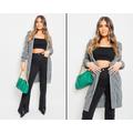Zoe Chunky Cable Knitted Oversized Longline Hooded Cardigan