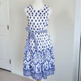 J. Crew Dresses | J.Crew Nwt Silk Cotton Sleeveless White Blue Spring Summer Dress | Color: Blue/White | Size: 8