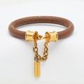 Burberry Jewelry | Burberry Brown Leather Gold Tone Bracelet | Color: Brown | Size: Os